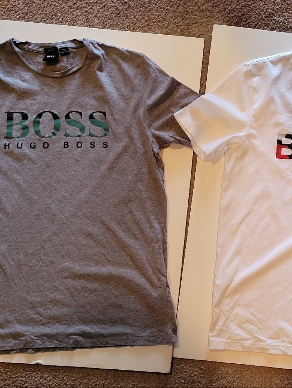 Hugo Boss Gray & White Logo Tee Pair